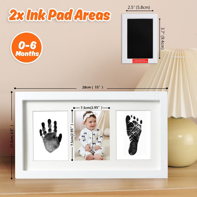 PewinGo Baby Hand and Footprint Kit,Inkless Baby Handprint Kit with 2 Safe Clean-Touch Ink Pads and a Wooden Picture Frame for Newborn,Gifts for New Parents, Shower gift - Image 5